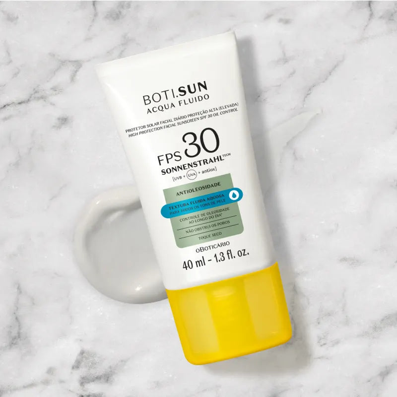 Crème Solaire Visage Anti-brillance Acqua Fluide FPS 30 | Boti.Sun (40ml)