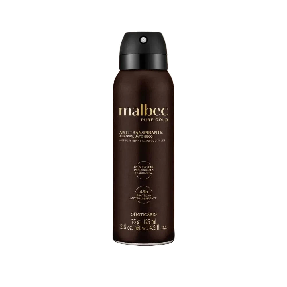 Déodorant Antitranspirant Aérosol | Malbec Pure Gold (125 ml)