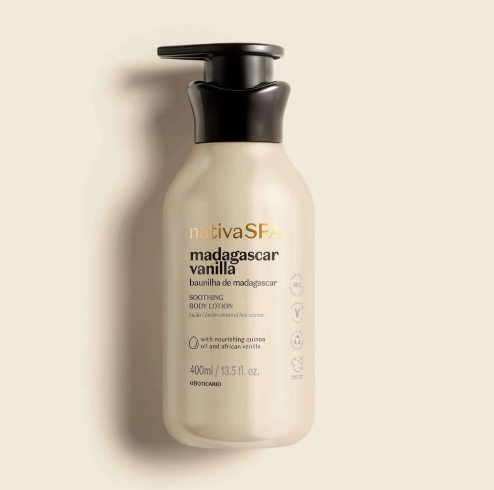 Lait Corps Apaisant Vanille de Madagascar - Nativa SPA | O Boticário (400ml)