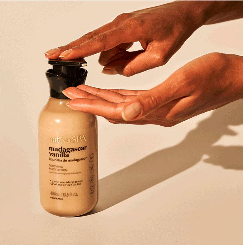 Lait Corps Apaisant Vanille de Madagascar - Nativa SPA | O Boticário (400ml)