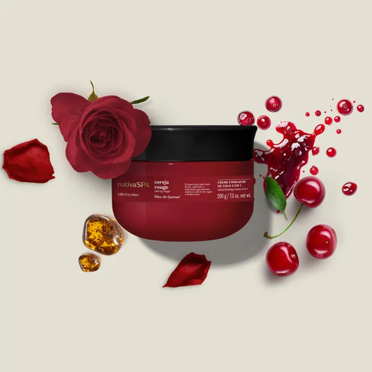 Crème Corps Raffermissante 5 en 1 Cerise Rouge - Nativa SPA | O Boticário (200g)
