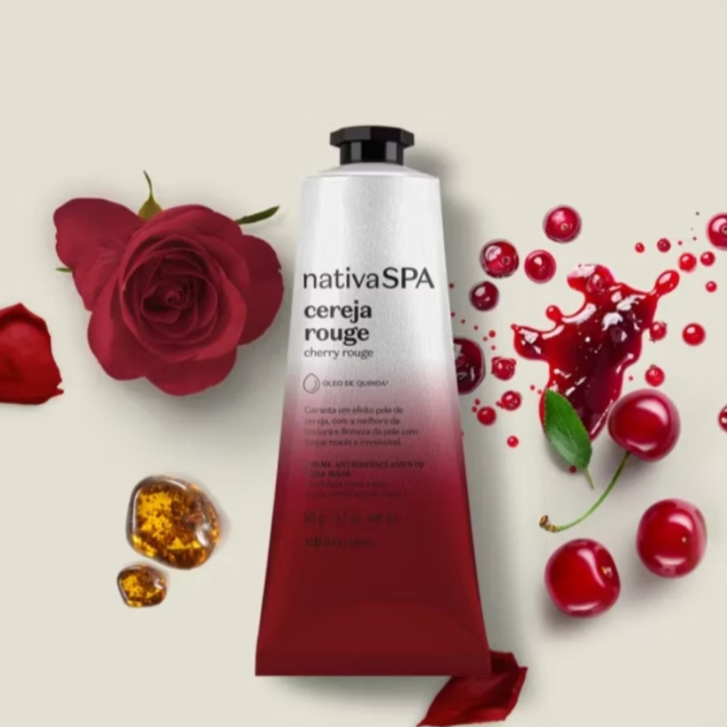 Crème Mains Anti-Dessèchement Cerise Rouge - Nativa SPA | O Boticário (50g)
