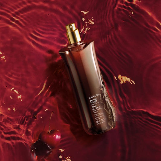 Huile Glorieuse pour le Corps et les Cheveux Cerise Rouge - Nativa SPA | O Boticário (85ml)