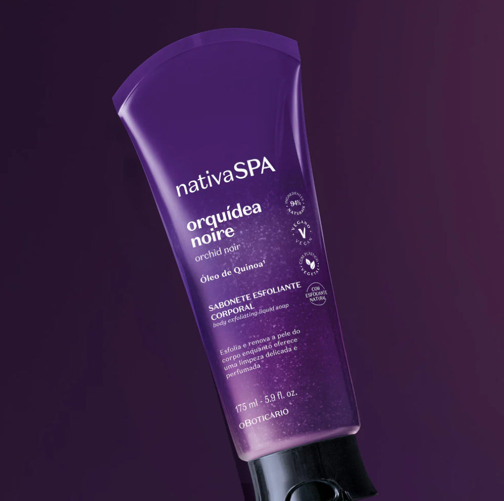 Savon Liquide Exfoliant Corporel Orchidée Noire – Nativa SPA | O Boticário  (175 ml)