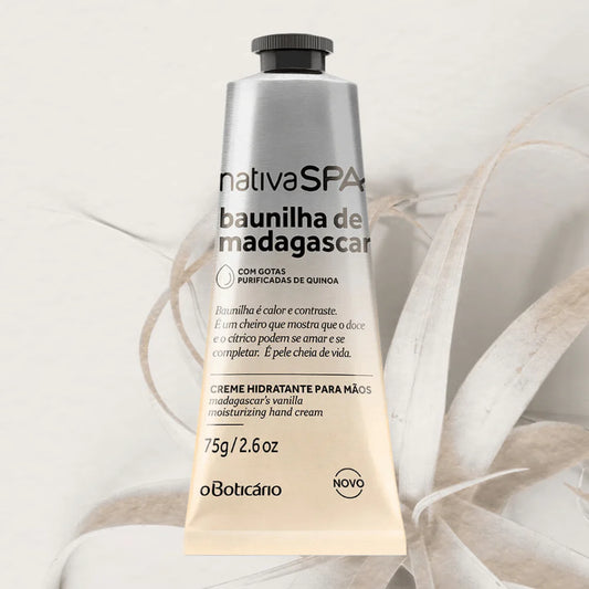 Crème Hydratante pour les Mains Vanille de Madagascar – Nativa SPA | O Boticário (75g)