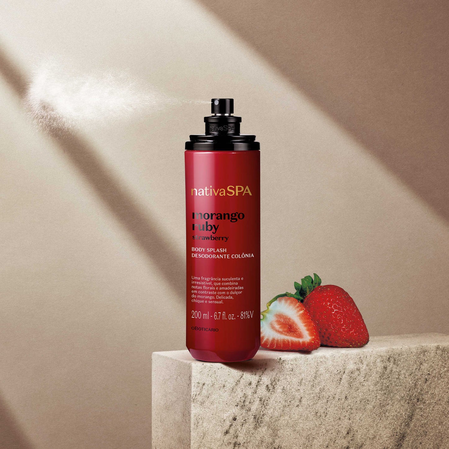 Brume Corporelle Fraise  Ruby – Nativa SPA | O Boticário (200 ml)
