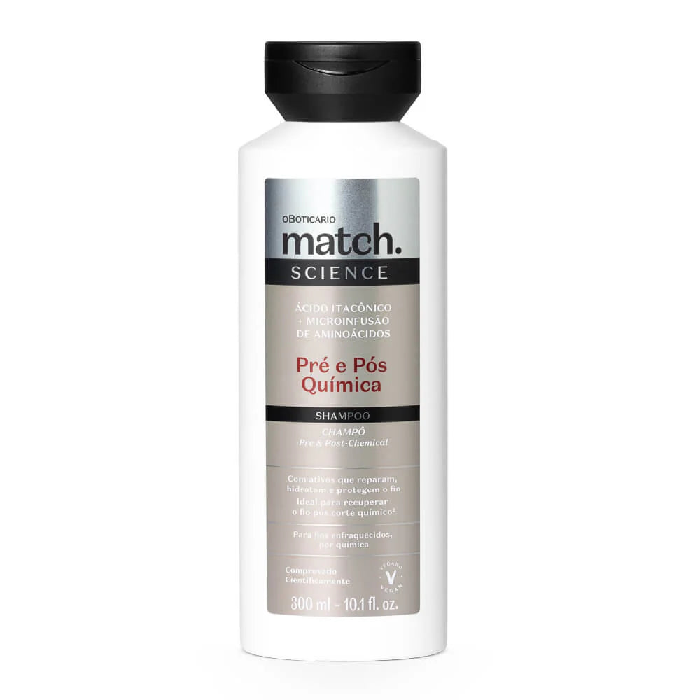 Shampooing Pré & Post-Traitement Chimique – Match Science | O Boticário (300 ml)