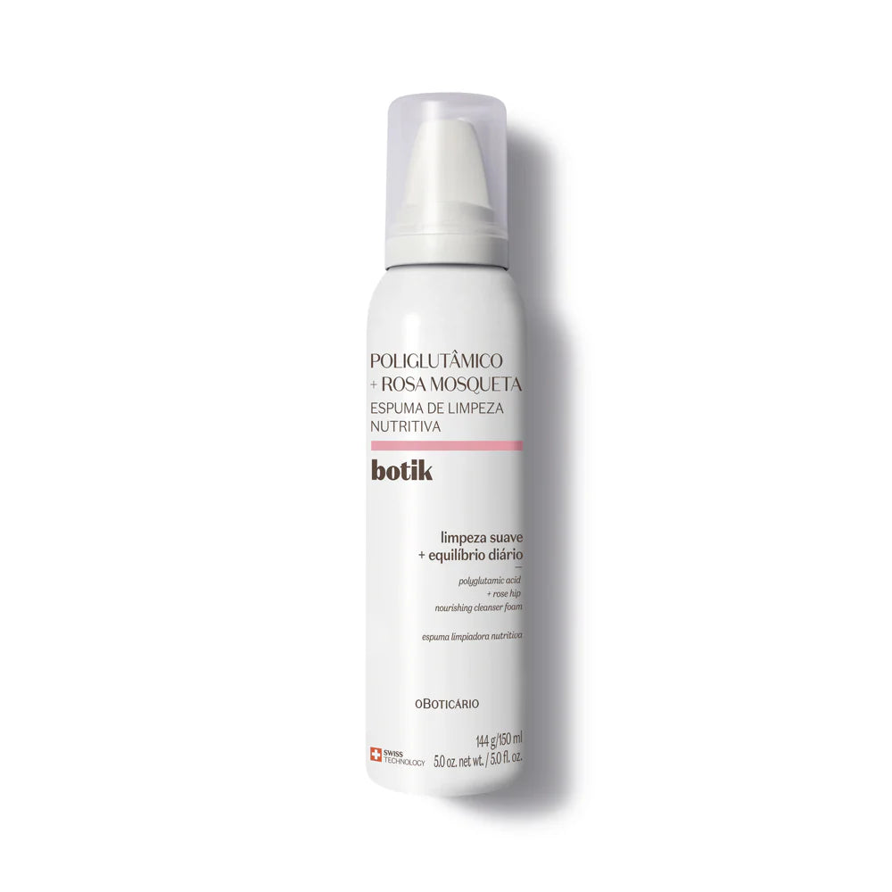 Mousse Nettoyante Nutritive à l’Acide Polyglutamique + Rose Musquée | Botik (150ml)