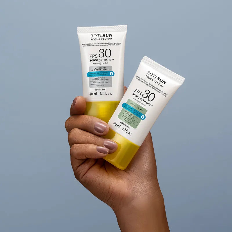 Crème Solaire Visage Anti-brillance Acqua Fluide FPS 30 | Boti.Sun (40ml)